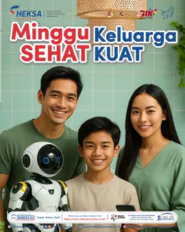 Minggu ini, yuk kompak bareng keluarga! Hidup sehat itu dimulai dari jurus klasik: 4 Sehat 5 Sempurna → jauhkan fast food, perbanyak masakan rumah. ✨ Tapi sehat aja belum cukup… masa depan keluarga muda juga butuh proteksi. #HeksaInsurance #HeksaKeren #ProteksiMasaDepan #KeluargaMuda #MingguSehat 