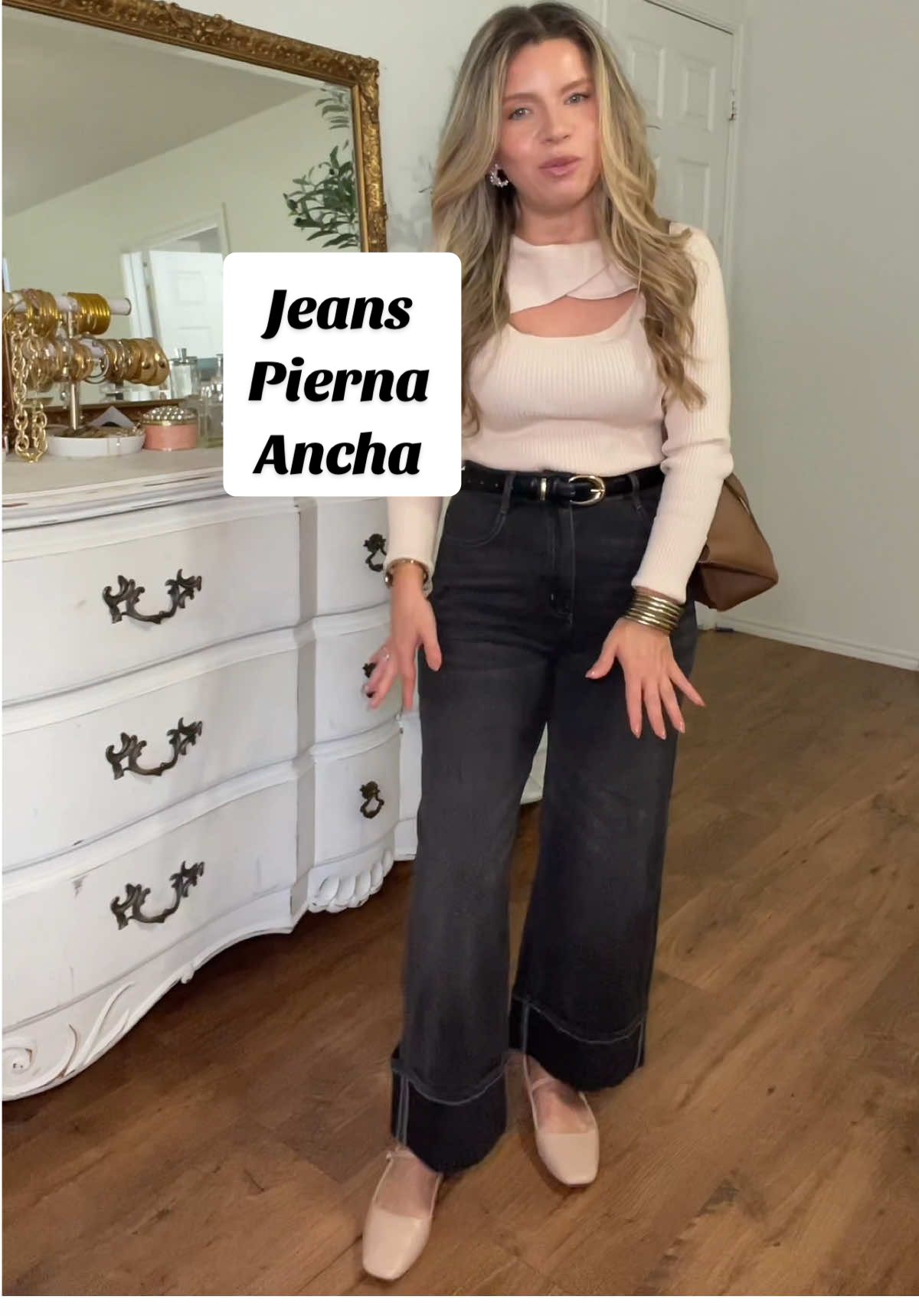Jeans pierna ancha #jeans #jeanspiernaancha #jeanswideleg #tiktokshopcreatorpicks #ttsfashionfam 
