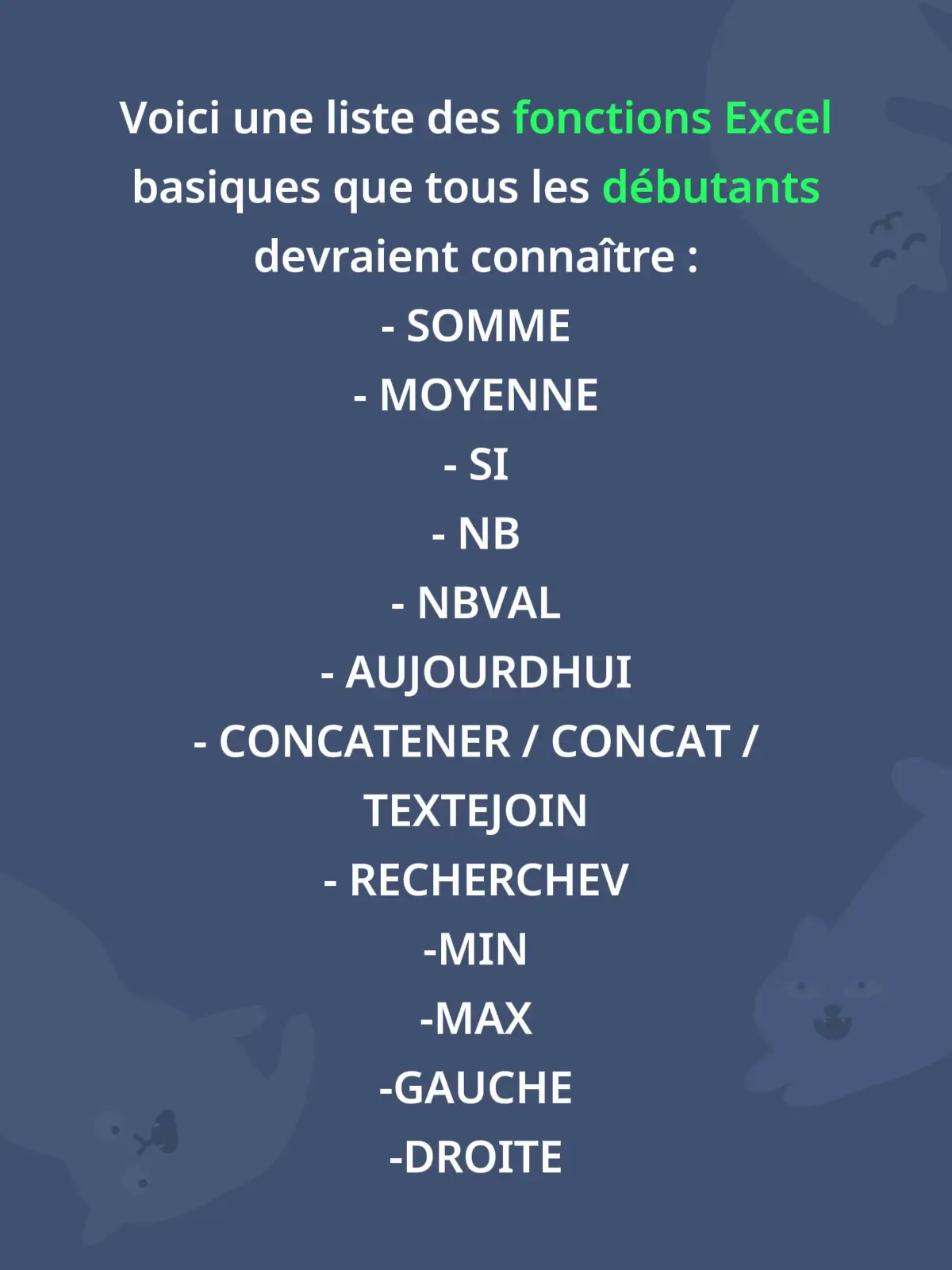 Voici une liste de fonctions Excel que tout débutant devrait connaître . Si tu veux gagner en productivité et en temps il faut les utiliser  #excel #exceltips #fonctionsexcel 