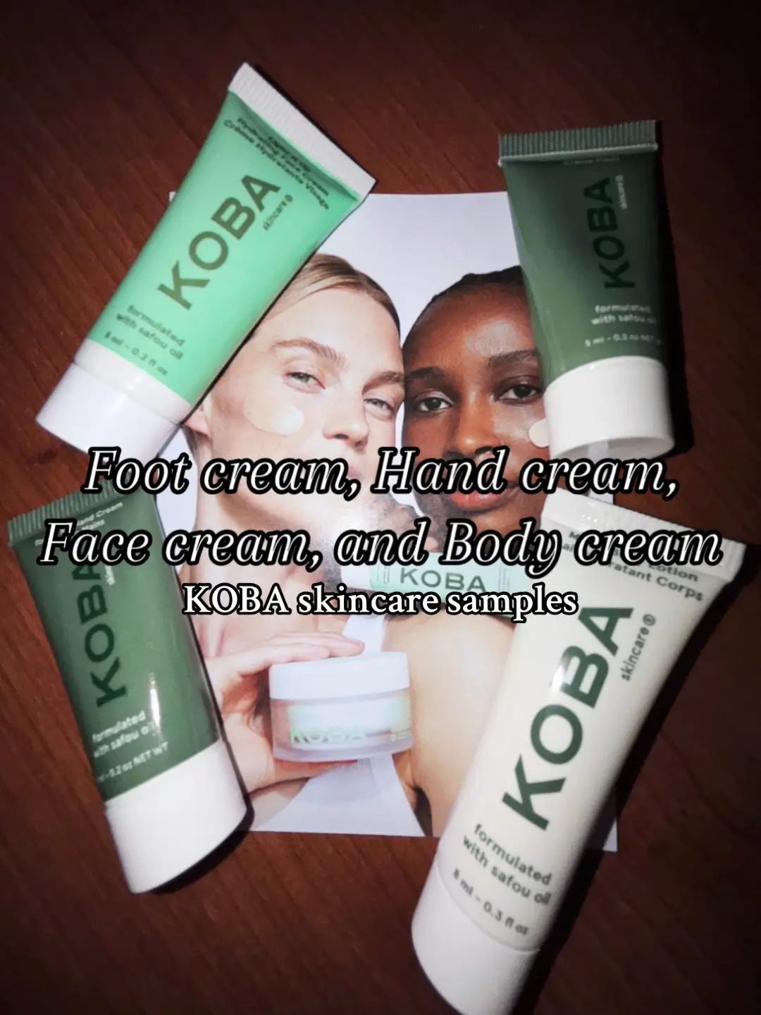 KOBA SKINCARE—This is my first time ever hearing about this brand and I was able to snag a sample pack of their products! It's interesting to see that there's a cream for different parts of your body because I'm used to just using one body butter/cream to use on my whole entire body, but I wanted to give it a try.  Here's a little about KOBA SKINCARE: It's cruelty-free with a vegan formula that uses a blend of natural ingredients, and eco-friendly packaging! All of KOBA's products are designed for long-lasting hydration and are suitable for all skin types—including dry, oily, sensitive, and combo. Safou oil is infused in every product of KOBA SKINCARE which is their hero ingredient—it's rich in antioxidants, fatty acids, and vitamins C and E. It's also known to improve skin texture and elasticity. African and French fusion! The brand combines nutrient-dense African ingredients like safou oil, with the expertise of French formulators and perfumers in Grasse.  💭My Thoughts💭 KOBA SKINCARE has more products on their site for face, body, lips, and accessories (already including their hands and feet products here). I've tried all 4 of the samples, and my favorite has been the hand cream and body lotion. Each one does have a different scent, so if you're not fond of certain scents then I don't think you'll enjoy them. Some are subtle than others though, and none are sweet/gourmand. I personally love their mission and what the brand is about, wanting to provide products for body parts that are overlooked. I also love the eco-friendliness, vegan, cruelty-free, and natural ingredients cuz these are all right up my alley—I'm all for it! But, with the economy nowadays and how it's been, I'd rather purchase my jar or body butter/cream to use on my whole entire body rather than purchasing products that are for different parts of my body and costing over $30+ per product. BUT, if you feel otherwise, I highly suggest visiting their site and supporting them if you also love their cause/mission and what they're all about☺️🫶🏽 ⬇️More info on the products in pictures⬇️: 1. Bottom Up Foot Cream (retails $45)  Rich, non-sticky and greasy cream penetrates deep into skin to lock in moisture for lasting comfort. It gently buffs away touch, dead skin and smooths cracks to leave your feet feeling soft and rejuvenated. Enhanced with a signature fragrance with notes of lemon, cardamom, rose, and vetiver.  Key Ingredients: safou oil, shea butter, sweet almond oil and allantoin 2. Milk it Body Lotion (retails $55)  Designed to firm the skin and promote a radiant glow. It features a lightly scented fragrance with notes of safou, rose, santal, and patchouli. The formula helps fortify the skin's protective barrier against environmental aggressors. This lotion also will help gently exfoliate, brighten, and improve overall skin's texture and tone.  Key Ingredients: includes a blend of nourishing oils and actives such as safou oil, olive butter, shea butter, jojoba oil, baobab oil, vitamin C, allantoin and niacinamide 3. Touch Me Hand Cream (retails $35) Fast-absorbing non-greasy creamy formula with a velvety soft satin finish. It has anti-aging properties that minimizes the appearance of fine lines and wrinkles for a firmer more youthful look. Enhanced with a subtle, natural scent featuring notes of coriander, cardamom, rose and patchouli. Key Ingredients: safou oil, shea butter, sweet almond oil, and niacinamide  4. Light it Up Face Cream (retails $46)  An antioxidant-rich formula that absorbs quickly to provide a matte, breathable finish. This cream can be used both day and night to restore skin balance and protect against daily exposure. It provides a brighter, more even tone, and smoother skin texture. It's enhanced with a delicate, woody, floral, and spicy scent with notes of geranium, saffron flower, white rose, and patchouli.  Key Ingredients: safou oil, hyaluronic acid, niacinamide, salicylic acidic, chaulmoogra oil, centella asiatica extract, black seed oil 
