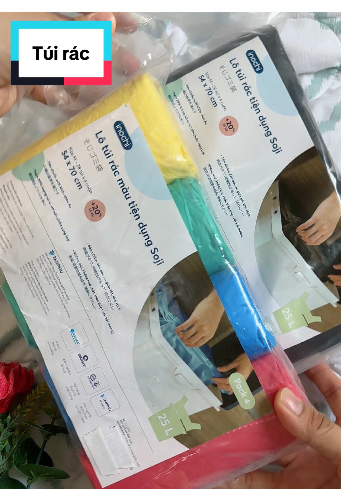 Túi rác inochi dẻo dai có 2 quai xách tiện lợi #tuirac #tuiracinochi #tuiracphanhuy #tuiracsinhhoc #inochi 
