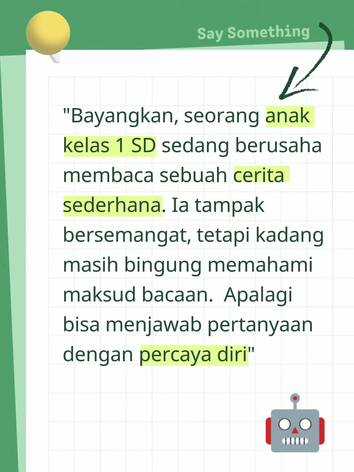 LKPD Bahasa Indonesia Kelas 1 SD (format PDF A4). Di dalamnya anak akan menemukan: 📖 Cerita-cerita singkat yang menarik. ❓ Pertanyaan pemahaman bacaan yang melatih fokus. 📝 Latihan Soal 1 & 2 berupa pilihan ganda + essay, agar anak terbiasa mengungkapkan jawabannya sendiri. Dengan LKPD ini, anak belajar bukan sekadar membaca, tapi juga memahami dan berpikir kritis. Desainnya rapi, mudah dicetak, dan bisa dipakai berulang kali—baik di sekolah maupun di rumah. 👉 Saatnya bantu anak belajar dengan cara yang lebih terarah dan menyenangkan! #lkpd #lkpdkelas1 #lkpdbahasaindonesia 