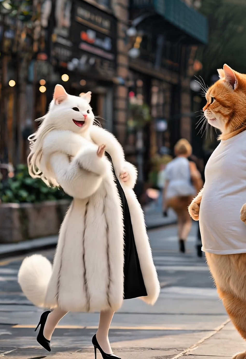 This orange cat only cares about money🙀#funny #funnycat #aicat #fyp 