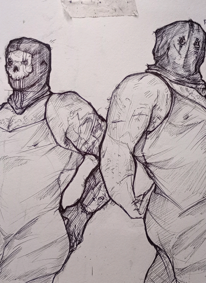GHOST AND KÖNIG :3 | I wanted to practice anatomy too hehhehe, also the wrinkles in dresses... | ohsiiisi 🥵🔥 . . . #fanart #ghostsimonriley #konig #konigcod #art 