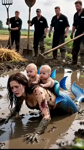 Cute Mermaid caught In Mud🧜‍♀️#100kviews #Aivideo #cutemermaidmoments #viralvideo 