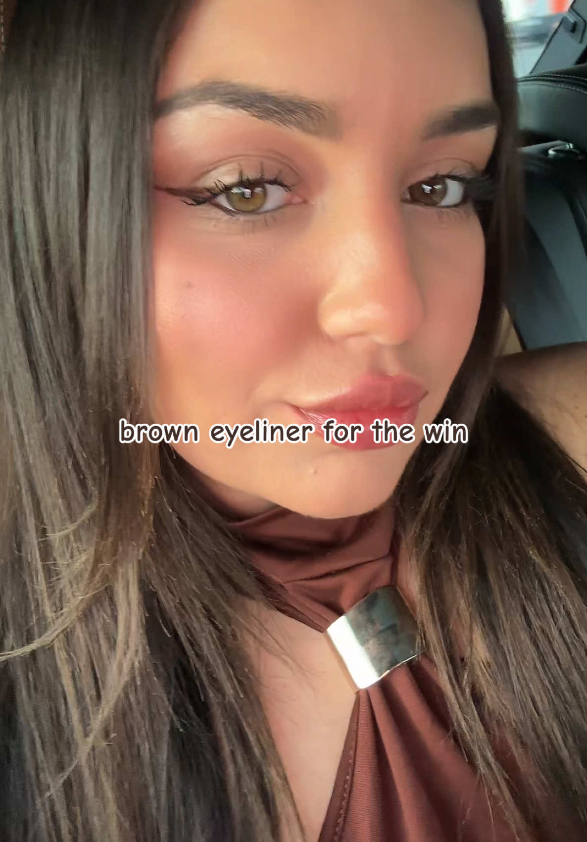 before you swipe, try it #makeuphacks #browneyeliner #eyes 