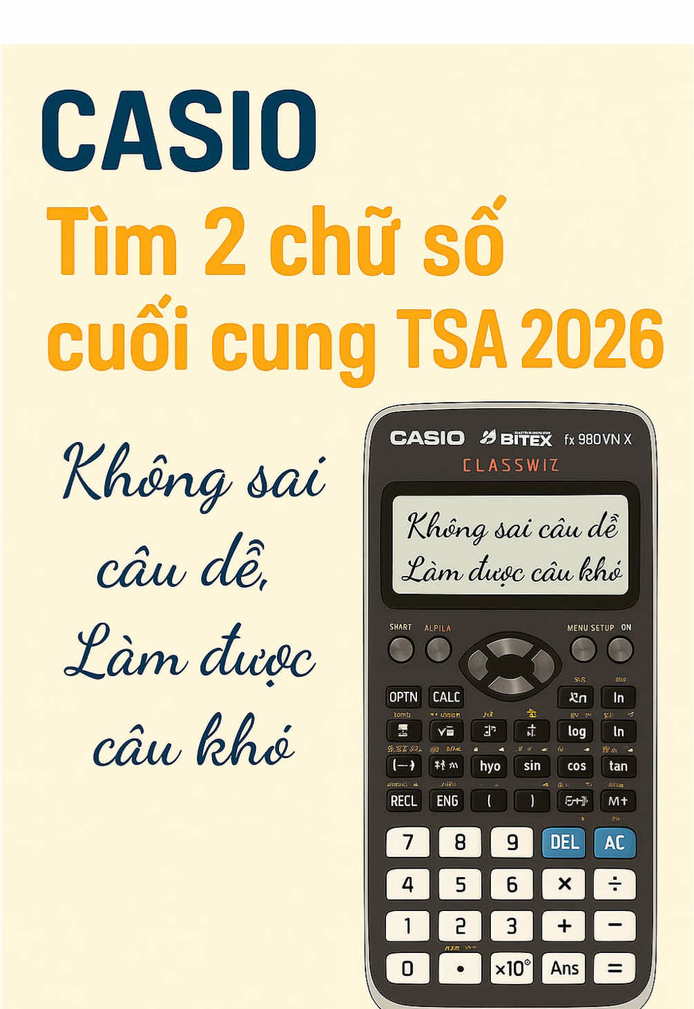 Bạn 2K8 nào muốn đạt điểm cao + ôn trúng tủ TSA thì nhanh tay ib cho page để đăng ký khoá CASIO đang được sale cực kỳ ưu đãi luôn nhaa 👋🏻 #kscdldck #casio #fyp #LearnOnTikTok #xuhuong #tsa2026 