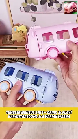 Tumbler 500ml bentuk mini bus imut. Ada banyak varian warna ya. #botolminumanak #botolminumminibus #tumbleranak 