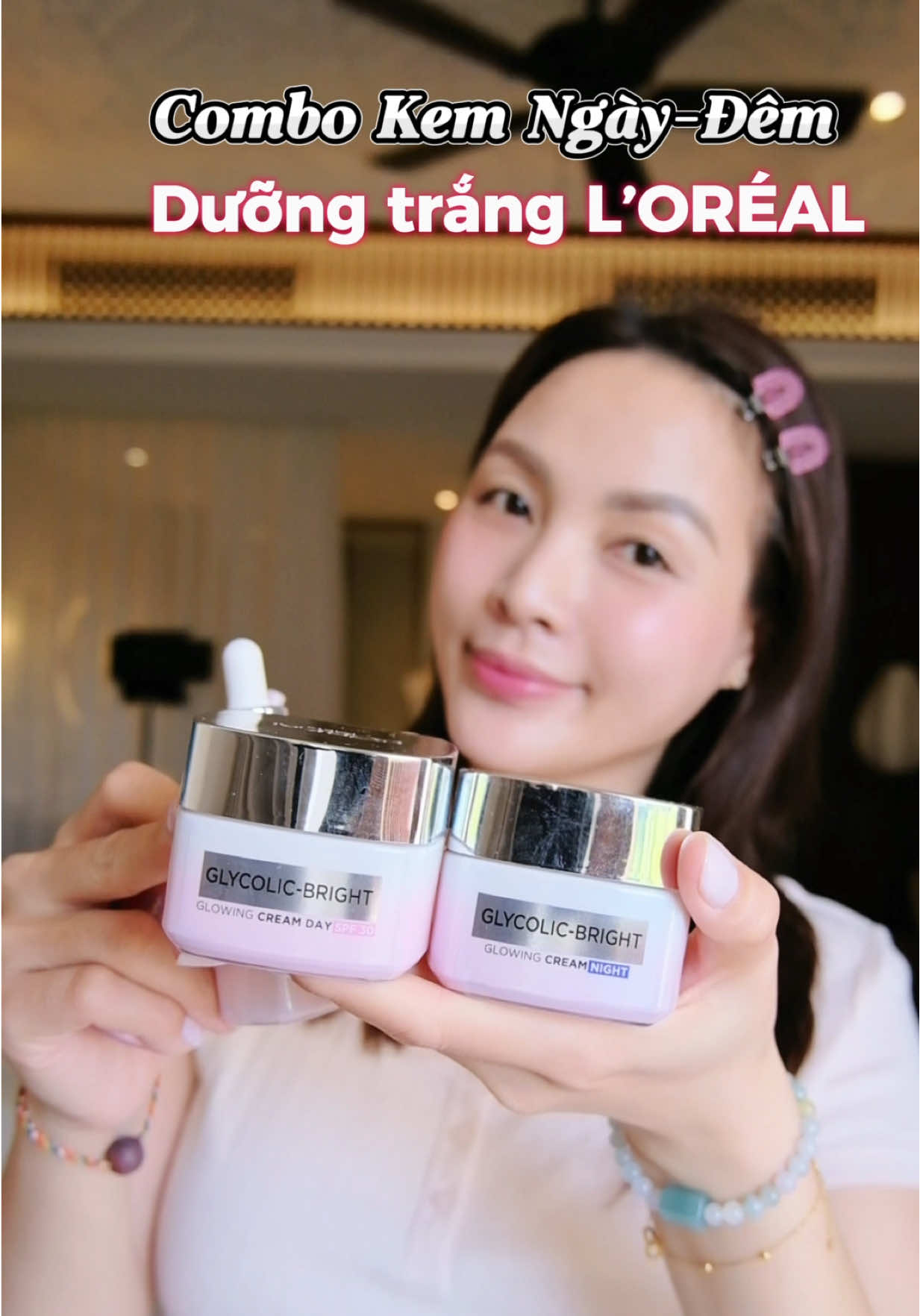 Combo kem ngày- đêm #Glycolic dưỡng sáng mờ thâm của #lorealparis vẫn là chân ái cho ce nào da sạm ngăm lì nhé. #kemduongtrang #lorealparispartner  #trankimdung 