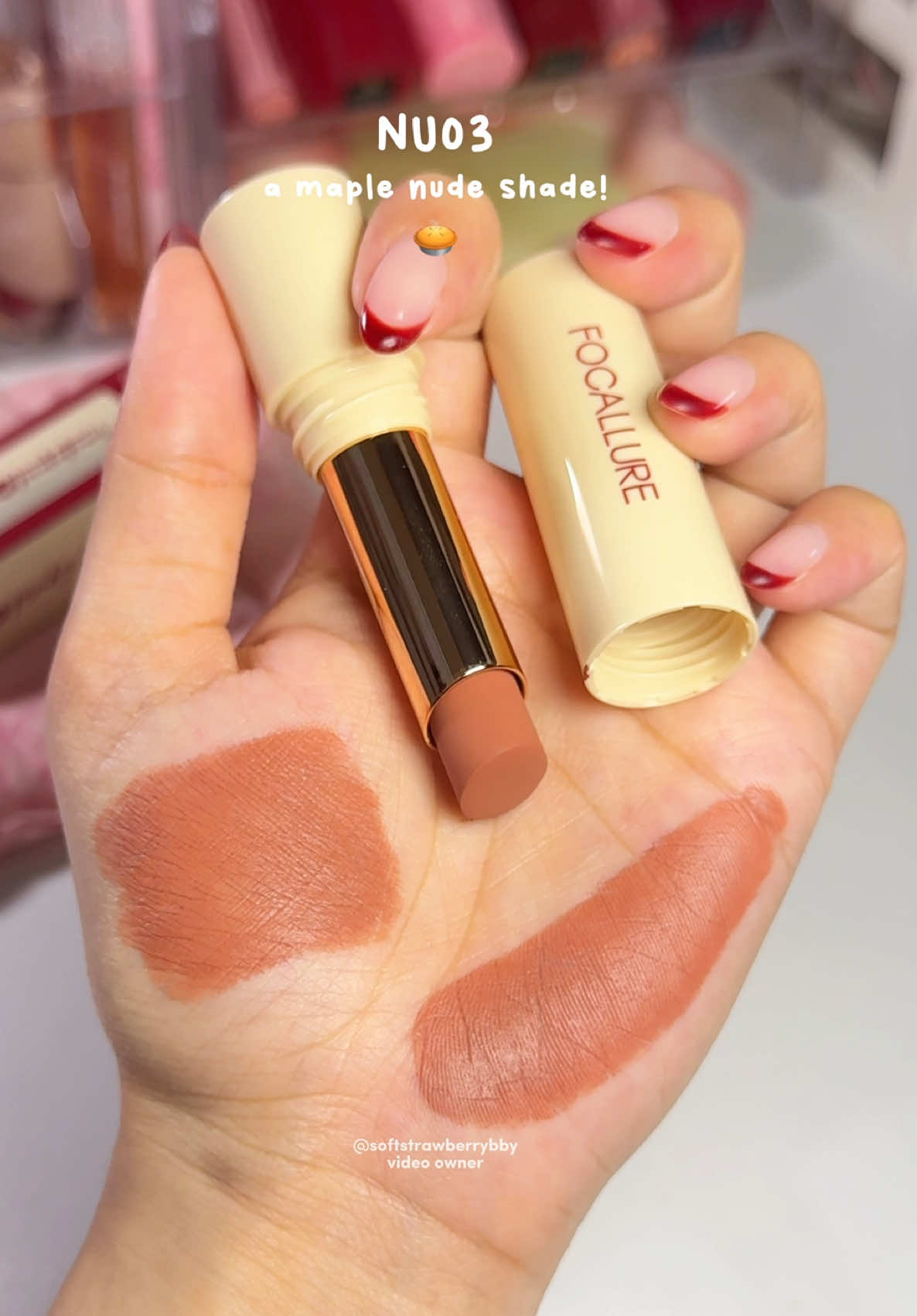 Shade NU03 Maple nude! 🌟🫶🏻 #transferprooflipstick #focallureph #focalluremusthaves #transferprooflipshero #transferproofchallenge 