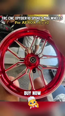 TRC CNC XPYDER 10 SPOKES MAG WHEELS (2.5F x 3.5R x 14) for AEROX v1/v2 #trc #cnc #magwheels #motorcyclesoftiktok #motorcycleaccessories 