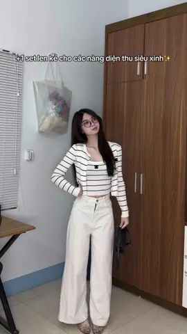 +1 set len kẻ cho các nàng diện thu siêu xinh✨#đohottrend #review #xuhuong #outfitideas 