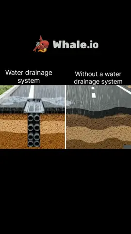 ☎️🌱📞💯 This is shows the importance of a water drainage system in roads. On the left, proper drainage channels direct rainwater underground, keeping the road strong and intact. On the right, without drainage, water seeps below the surface, causing cracks, erosion, and road collapse. Drainage ensures durability, safety, and reduced maintenance costs. 🚧💧 .  🙌🔥 . . #explore #education #Science #technology #inspire                   