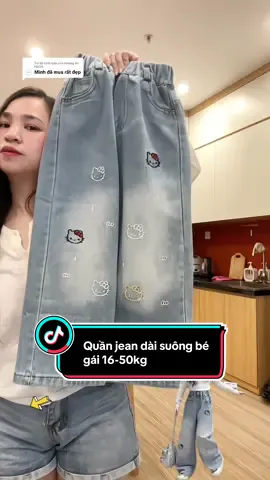 Trả lời @Hoàng thị hà123 Quần jean dài ống suông cho bé gái 16-50kg. #megaoreview123 #quanaotreem #quanbegai #quanjeanbegai #jeanbegai 