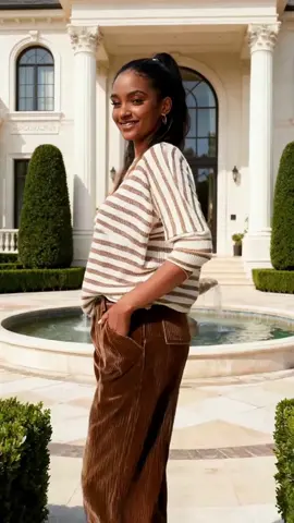 Cozy and pretty, fall fashion pick this! 🍁#FashionAutumn #CasualAutumn #AutumnStripedStyle 