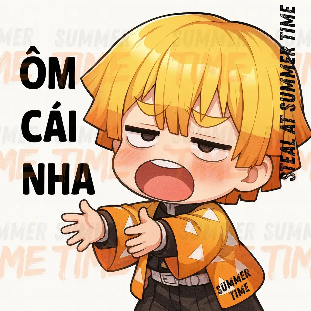 Cho ôm cái ik mà 😙😙😙 #chat #sticker #cute #demonslayer #zenitsu 