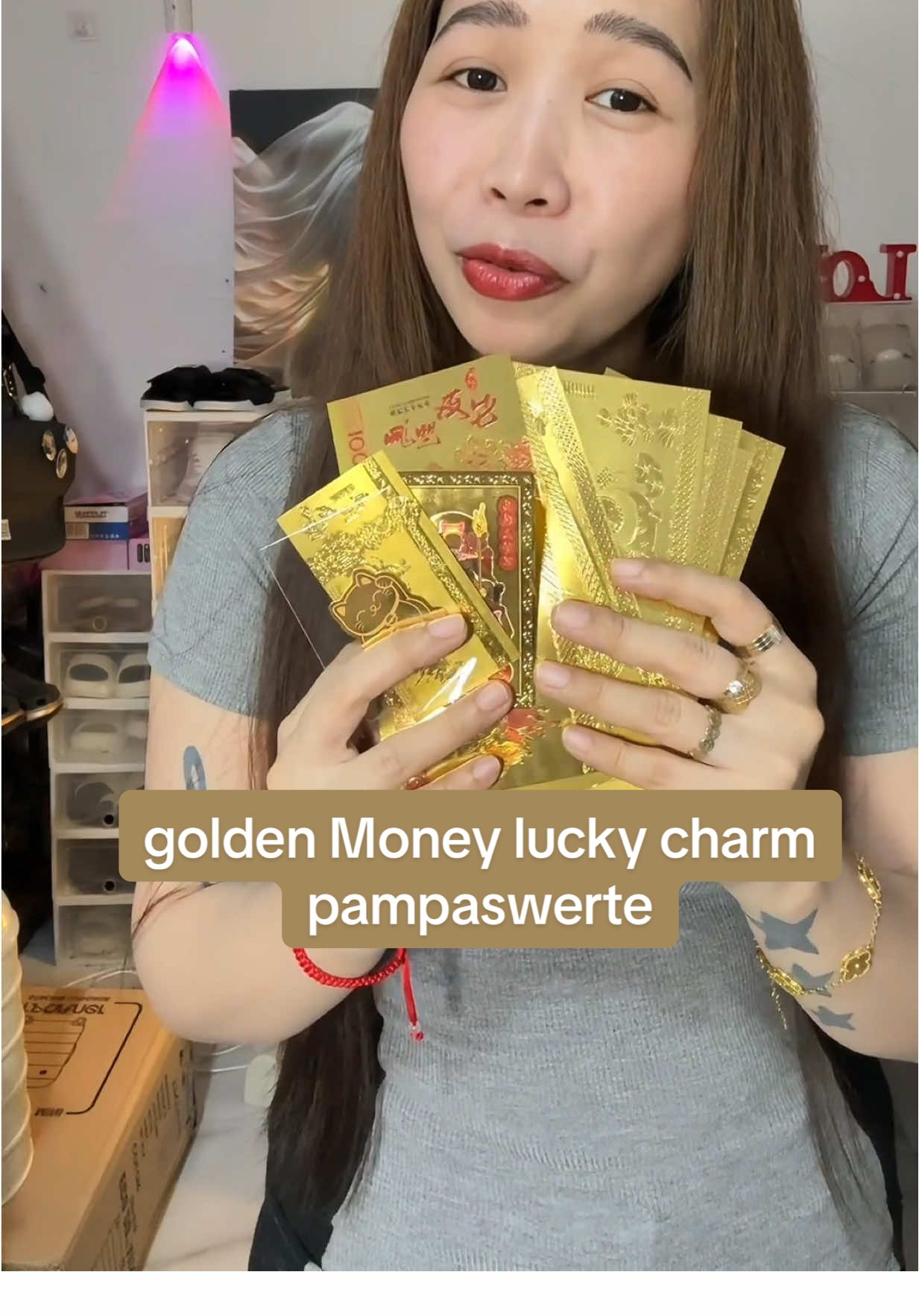 Year of the horse lucky charm golden money #luckycharm #goldenmoney #goldenmoneyfoil #pampaswerte #goldenmoneyluckycharm 