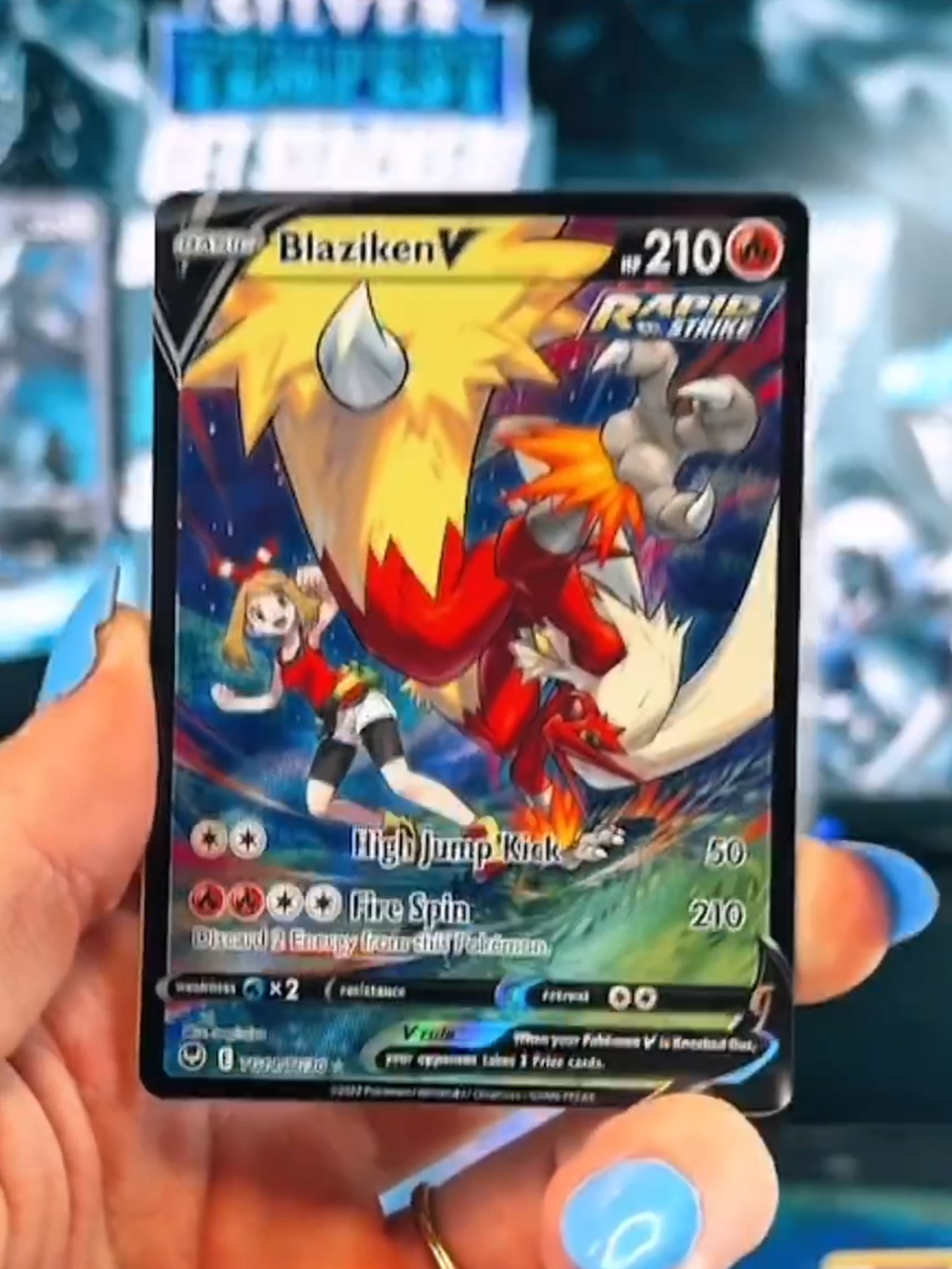 4 packs in and we hit the Blaziken V TG😤 #silvertempest #blaziken #pokemoncards