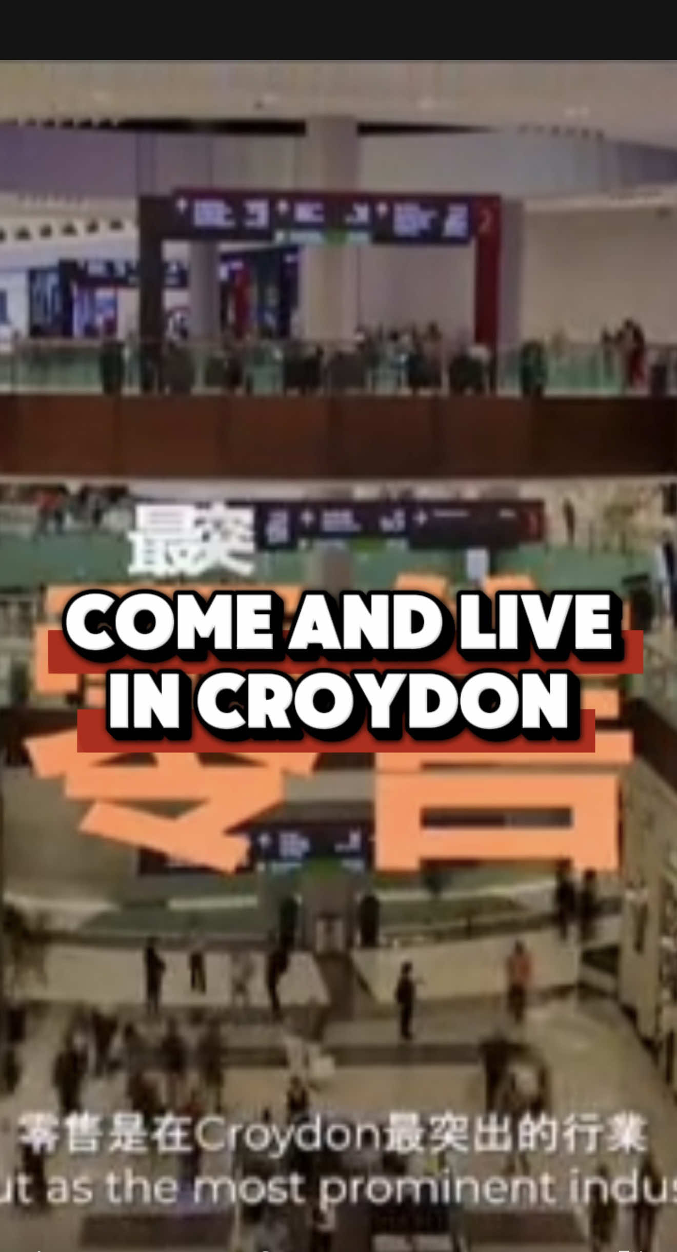 People from #HongKong China are still being shown similar adverts to this one that I previously posted on my page. They are selling properties in Croydon and saying it’s an amazing place to invest & live with a vibrant shopping atmosphere. They are also saying it’s clean & problem free. The shopping centre they show isn't even real! There are actually a lot of #Chinese people with lots of disposable income & for them investing in properties abroad is a normal. The types of properties they are being sold are the new apartments Near East Croydon & the new flats at West Croydon. #croydonlondon        