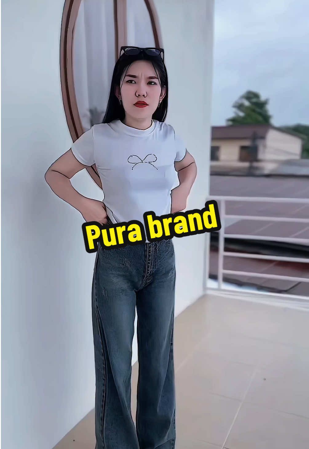 แต่งขาดกระเป๋าสองข้าง ##กางเกงยีนส์##กางเกง##กางเกงยีนส์เอวสูง##pura##purabrand