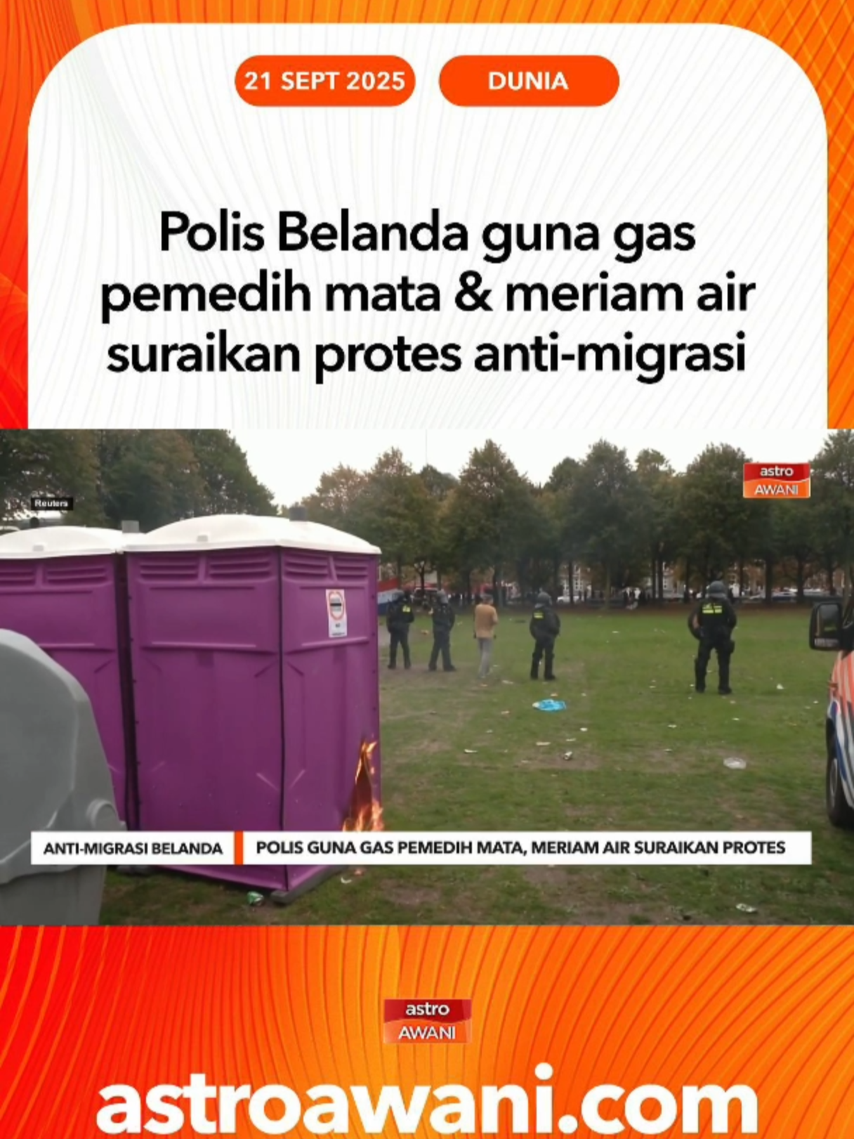 Protes anti-migrasi di The Hague bertukar ganas apabila polis Belanda terpaksa menggunakan gas pemedih mata dan meriam air untuk mengawal ribuan penunjuk perasaan yang menuntut dasar migrasi lebih ketat menjelang pilihan raya umum. #AWANInews