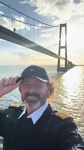Great Belt Bridge in the evening sun is always a fantastic sight! . #maersk #sun #captain #captainthomas #denmark