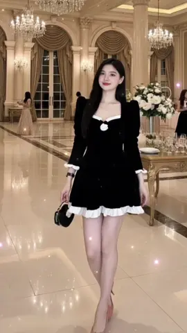 Váy nhung cổ vuông phối bèo #xuhướng #vayxinh #vayxinhmoingay #doxinhmoingay #xuhuongtiktok 