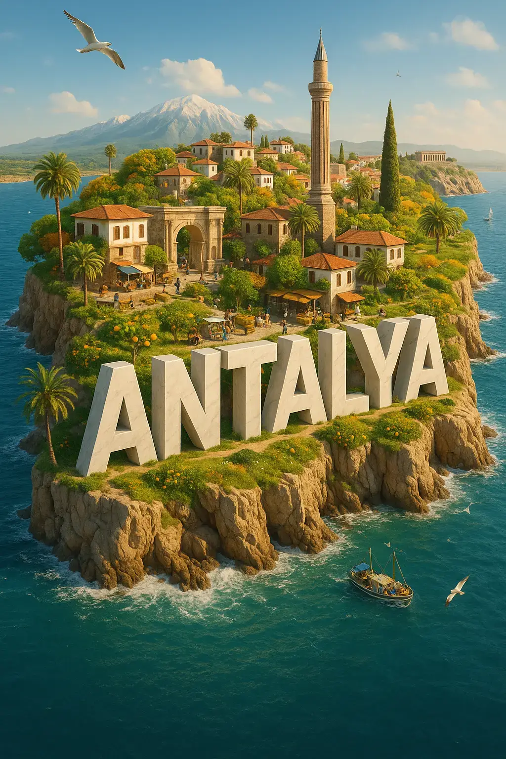 Tarih burada turkuaza dokunur, medeniyetin izleri sahil boyunca uzanır. Antalya; denizin mavisiyle dağların yeşilini, antik taşlarla modern hayatı buluşturan bir Akdeniz masalıdır. 🏛️🌊 🏖️ Doğa: Konyaaltı ve Lara Plajları, Düden Şelalesi, Olympos, Köprülü Kanyon, Beydağları 🏺 Tarih: Aspendos, Perge, Termessos, Side Antik Kenti, Hadrian Kapısı, Antalya Kaleiçi 🍊 Lezzet: Turunç reçeli, tahinli piyaz, hibeş, Toros keçi yoğurdu, yörük ayranı 🎉 Kültür: Altın Portakal Film Festivali, Akdeniz müziği, yörük şenlikleri, yaz akşamı konserleri Antalya’da gün, tarihî bir antik kentte başlar; sahilde gün batımıyla tamamlanır. Bir şehir düşün… hem zamansız hem durmaksızın yaşayan. ☀️ #Antalya #Akdenizinİncisi #turkeytiktok  #AltınPortakal #Tatil