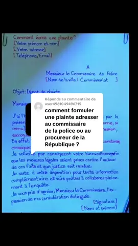 Réponse à @user4961049496715  Comment écrire une plainte? #plainte #police #commissaire #deposition #justice 