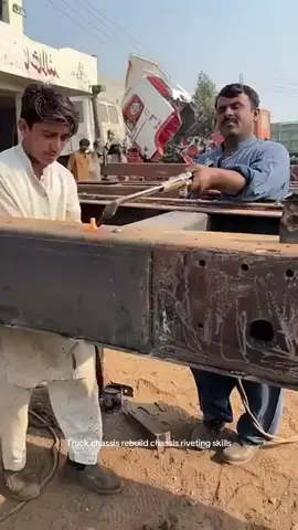 Truck chassis rebuild chassis riveting skills