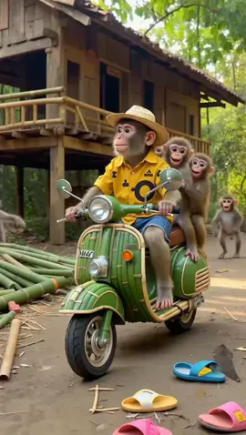 #monkey #naekvespa #lucu_ngakak #kreatifitastanpabatas #modalkontendoang 