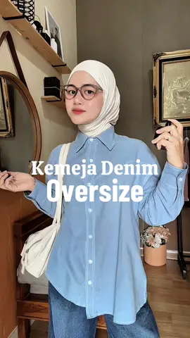 Bahany adem 🩵 #fyp #kemejaoversize 