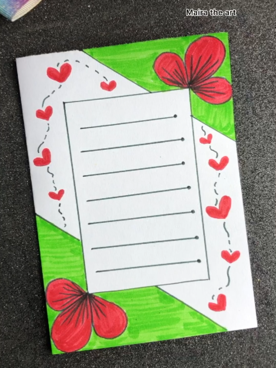 cute 😍 Border design ♥️idea #DIY #borderdesign #Love #art #craft 