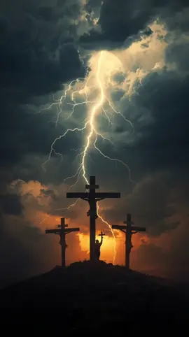 Witness the most powerful moment in history… the crucifixion under the storm. ⚡ Follow for more epic and spiritual content that will inspire your soul. 🙏 #Faith #ChristianTok #EpicMoments #DivineLight #wallpaper 