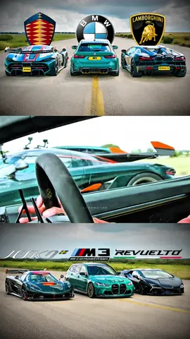 Koenigsegg Jesko VS BMW M3 VS Lamborghini Revuelto #race #carwow #lamborghini #bmw #koenigsegg 