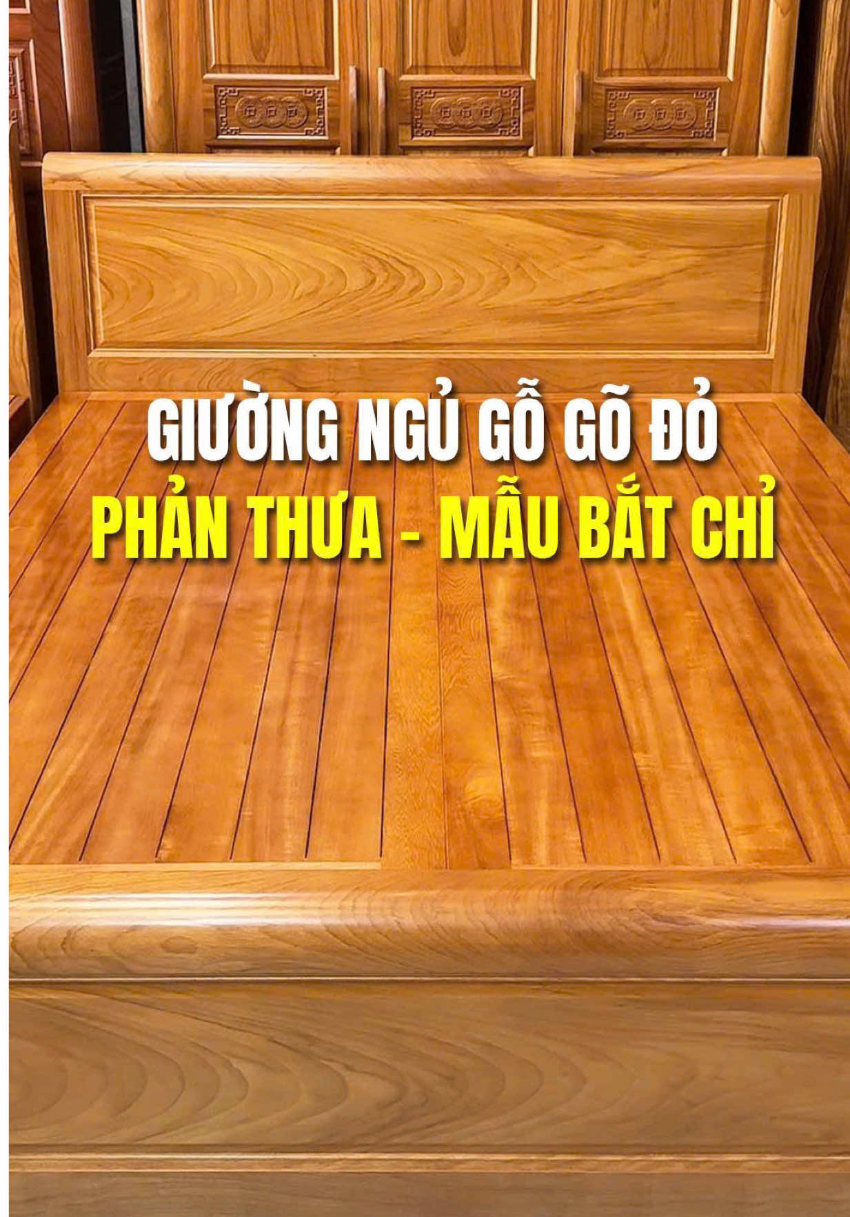 Giường ngủ gõ đỏ mẫu bắt chỉ - phản thưa - kích thước 1m6x2m #giuongngugo #giuongngudep #gogodo 