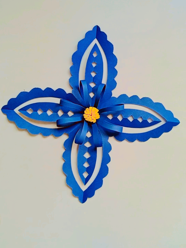 Easy DIY Beautiful snow flake#DIY #diycraft #papercraft #tutorial #fyp 