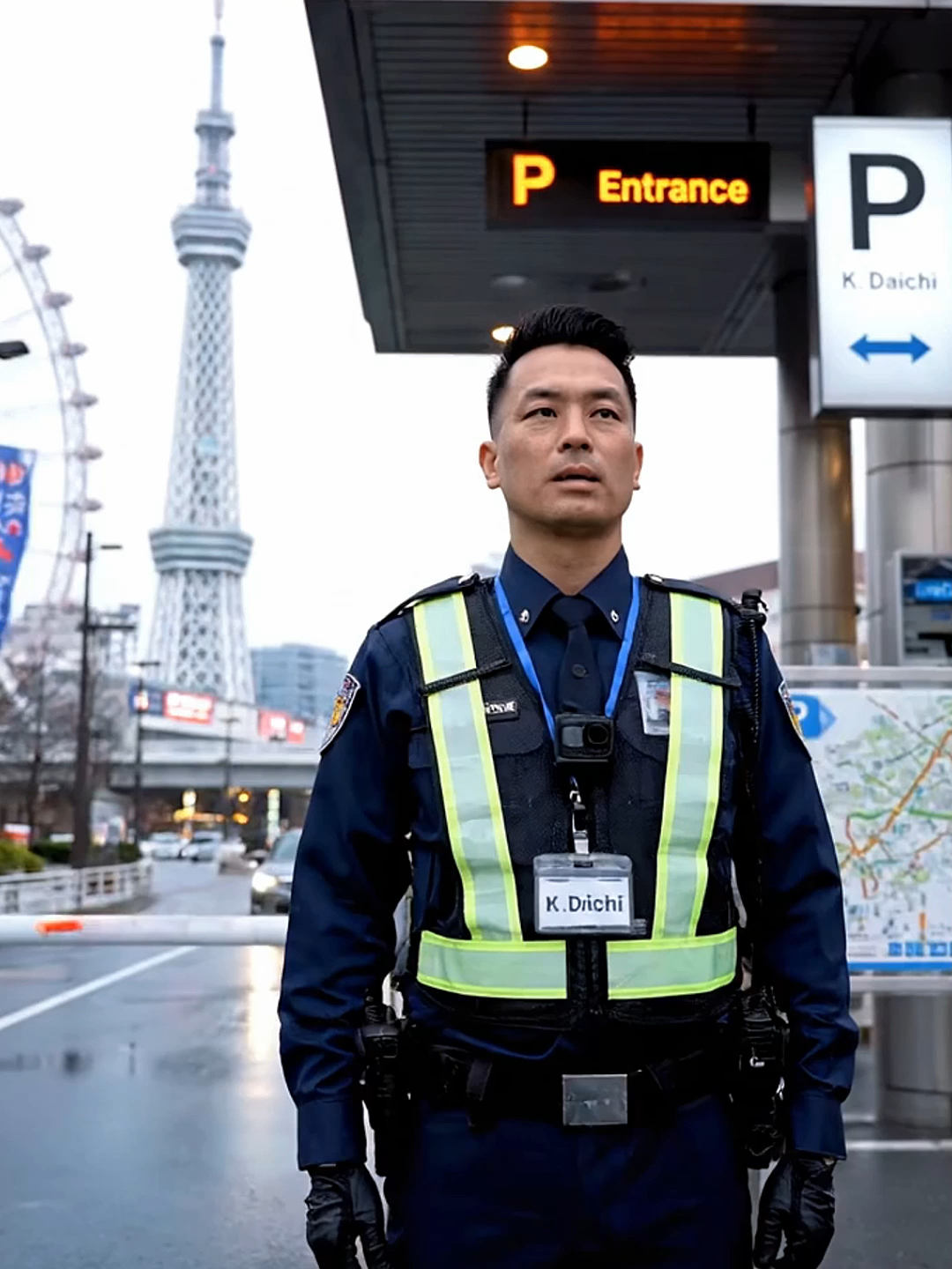 「横浜・ミナトミライ—静かな警備員が守った駐車場の秩序」 #横浜 #みなとみらい #駐車場 #警備 #秩序