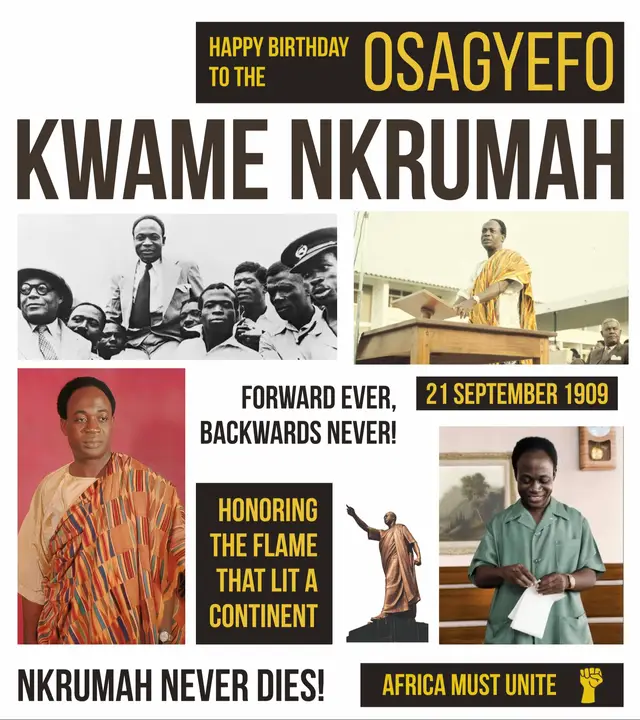 116 years to this day, the Founder and first President of Ghana, Osagyefo Kwame Nkrumah was born. For his heroic leadership in Ghana and Africa’s fight for liberation from colonial rule, he remains an eternal icon for all freedom-loving people.  In spite of the unrelenting efforts by the internal and external enemies of Africa to demonise his person and efforts, the masses, rightly, continue to recognise that he was a man who genuinely wanted the best for Africa.  As the Osagyefo himself said, death can never extinguish the torch which he lit in Ghana and Africa.  He, certainly, has been proven right on this—like on many other things too.  On this day, we salute the Osagyefo(redeemer) and re-dedicate ourselves to propagating his ideas and vision to the world.  Happy Founder’s Day to the good people of Ghana! 🇬🇭✊🏿