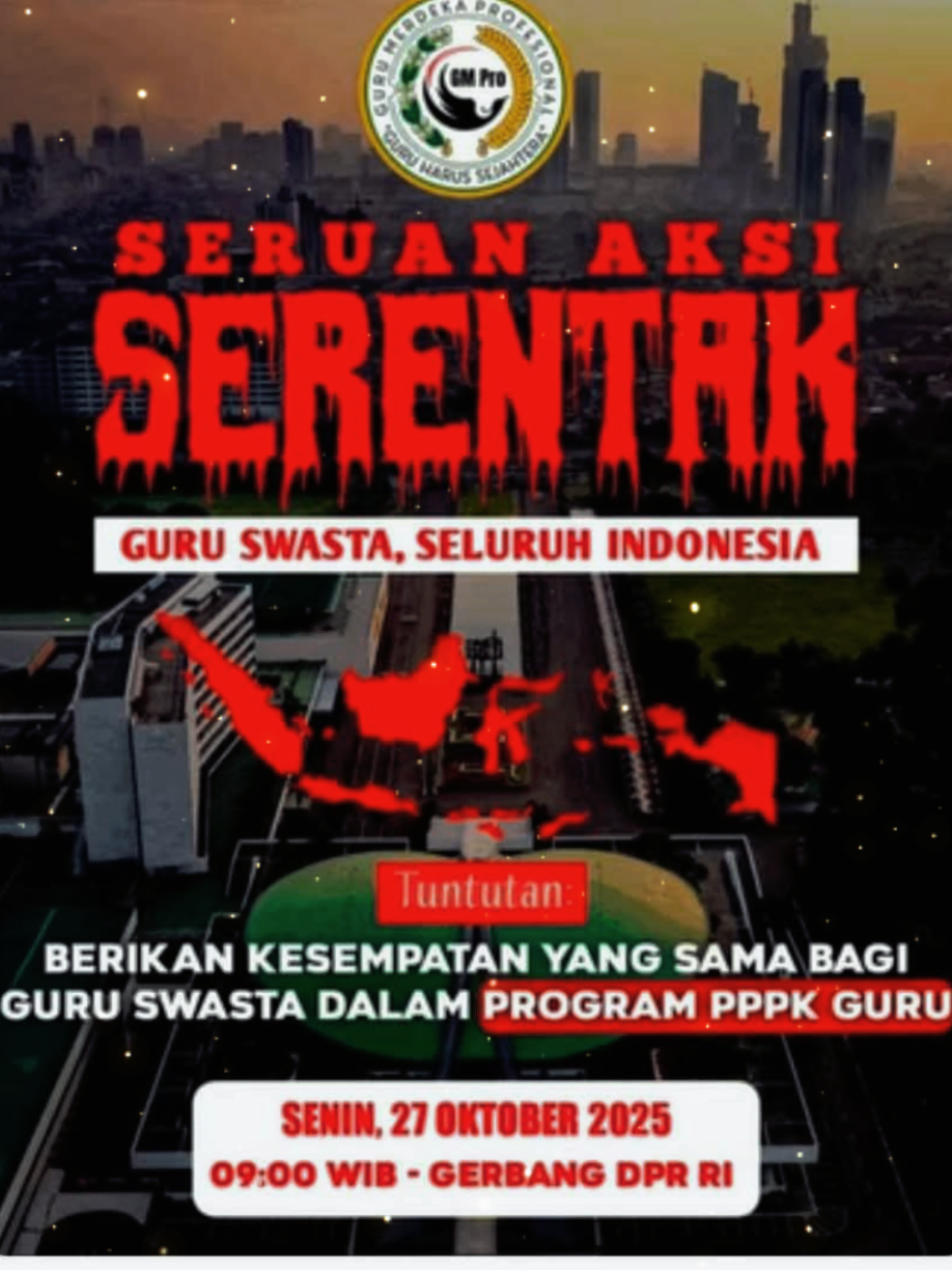 Semoga dengan aksi ini guru swasta juga di angkat sebagai PPPK... Semangat bapak/ibu guru yang mengajar di swasta... #pppk  #guru  #aksienergimu  #kemenag 