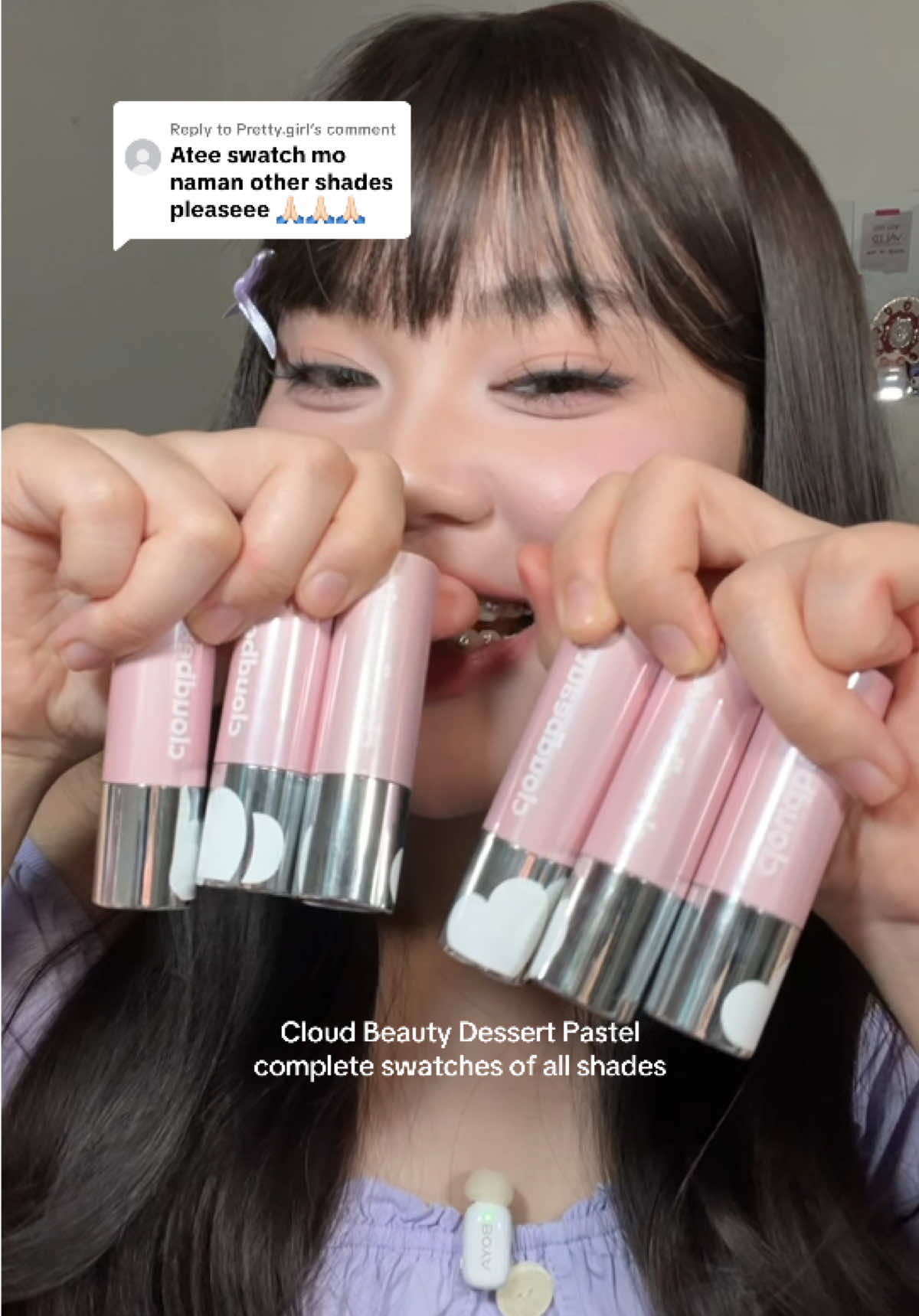Replying to @Pretty.girl Cloud Beauty Dessert Pastel Lipstick💄🍨 Full swatches of all shades!💕 #lipstick #makeup #cloudbeauty  #lipstickrecommendation  