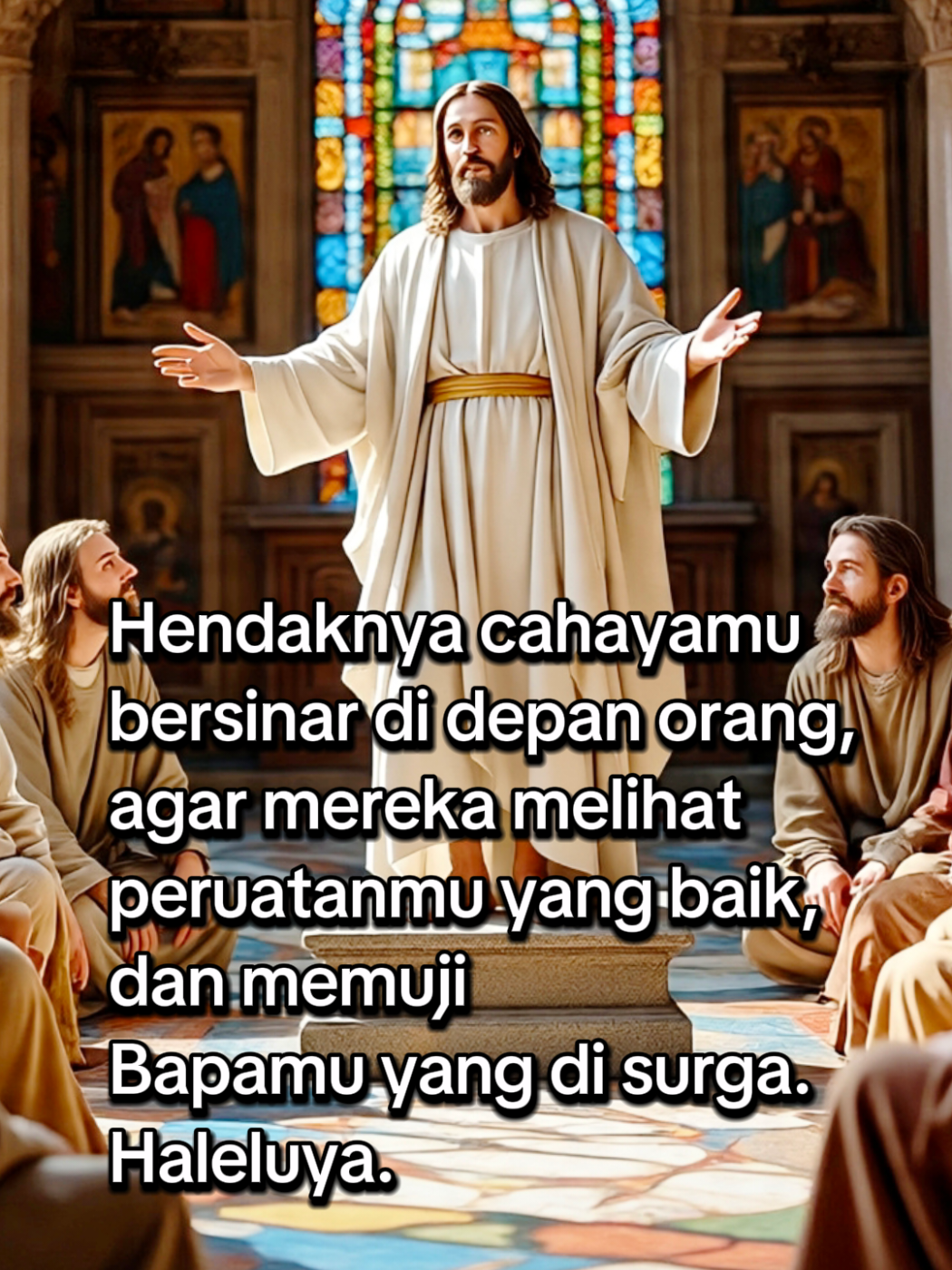 Injil Katolik Hari Ini.  Senin 22 September 2025. Lukas 8 : 16 - 18.  Pekan Biasa XXV. Hendaknya cahayamu bersinar di depan orang, agar mereka melihat peruatanmu yang baik, dan memuji Bapamu yang di surga. Haleluya.  #renunganharian #rohanikatolik #terpujilahkristus 