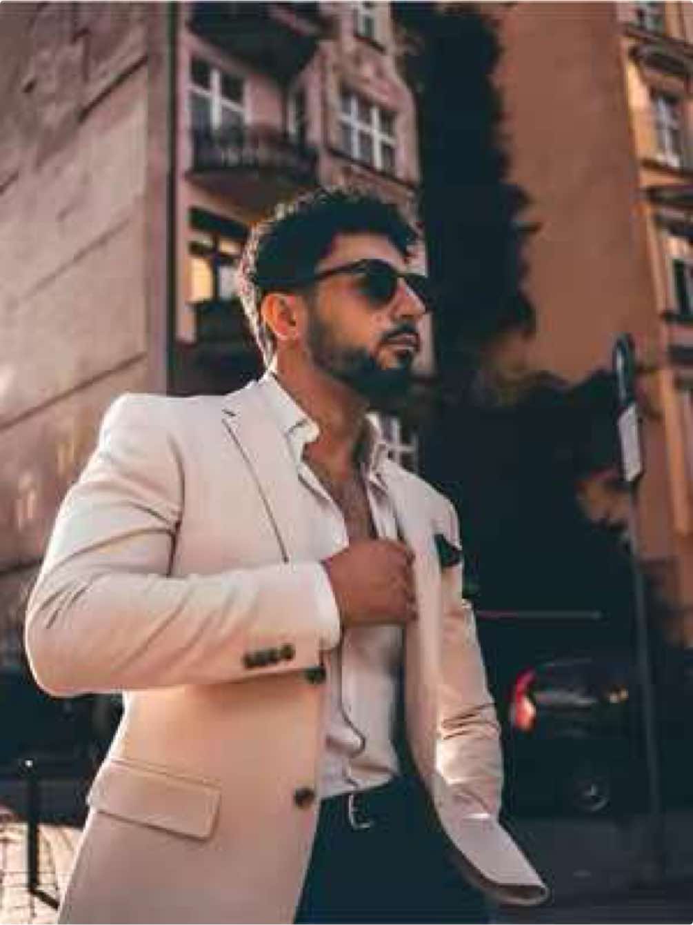 Cinematic style for outfit of the day - last look on summer  Save for inspo: sweater is from @Massimo Dutti  pants/ trousers @UNIQLO Europe @asos shirt is @Camicissima KSA blazer is @Suitsupply socks @COS sunglasses @Ray-Ban @EmporioArmani  #mensfashionwear #wroclaw #italianstyle #classystyle #menstyle 