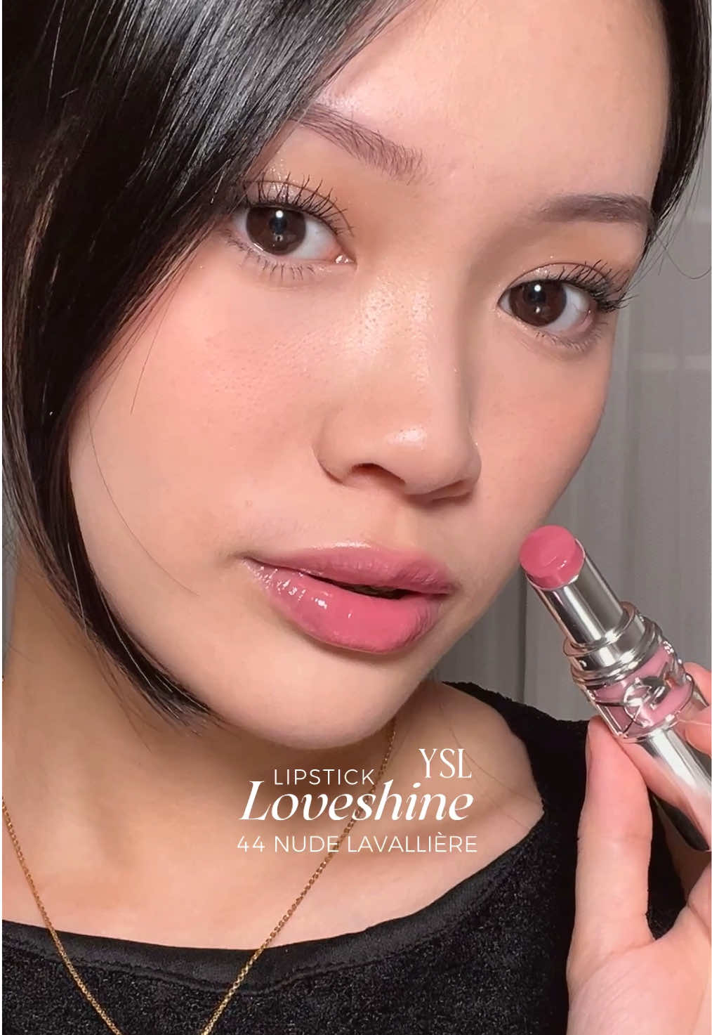nudish cool tone pink — in frame @YSL Beauty Indonesia Loveshine Lipstick in 44 Nude Lavalliere 🖤 #YSLBEAUTYID #YSLBEAUTYIDCREATORCLUB 