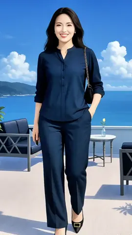 Set Bộ - Áo Cổ Tàu Kết Hợp Quần ống suông #thoitrangnu #setdonu #thoitrangtrungnien #fashiontiktok #StreetStyle 