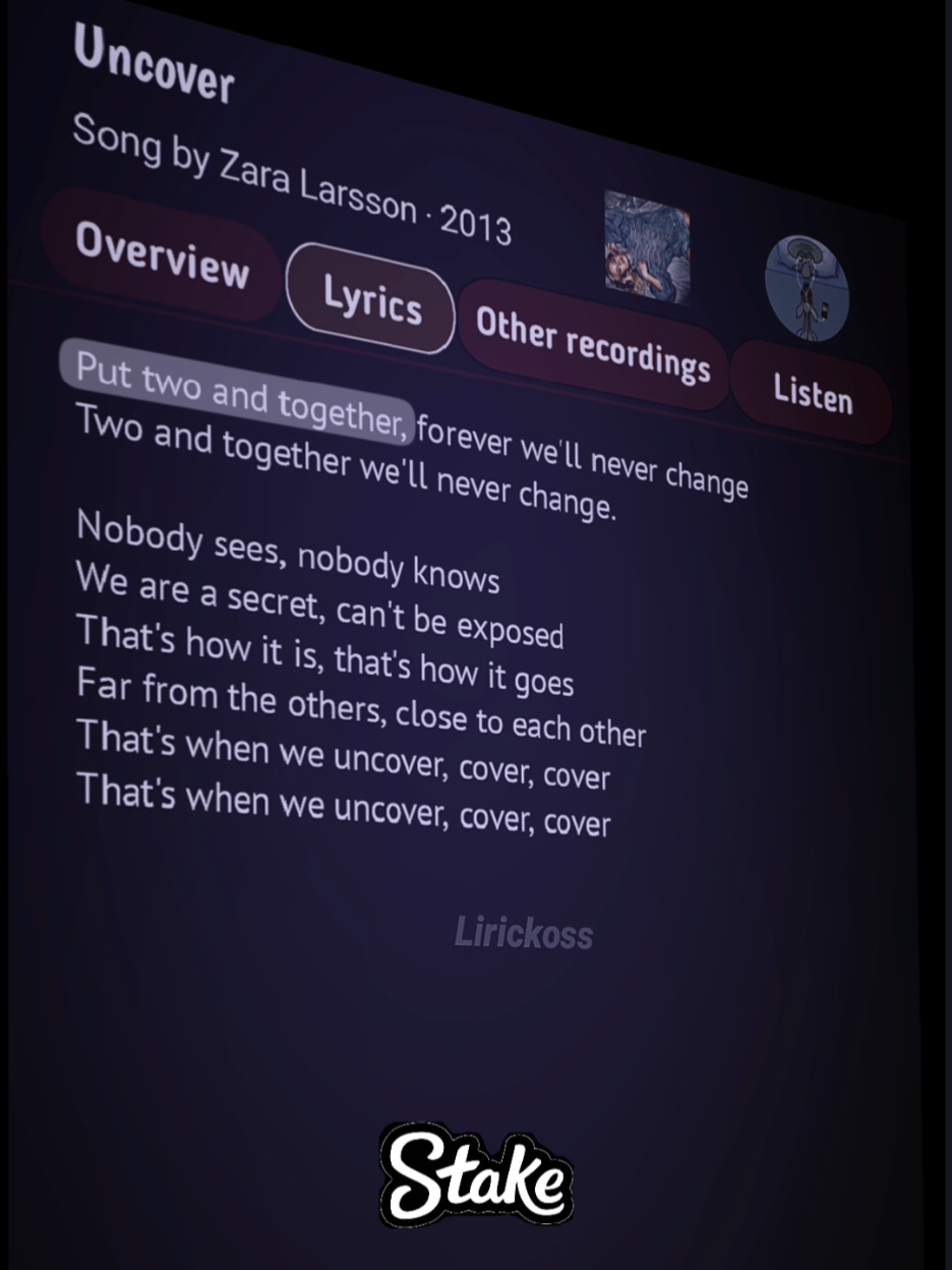 Uncover 🥺🎶 #lyrics #music #song #fypforyoupage #lirickoss 