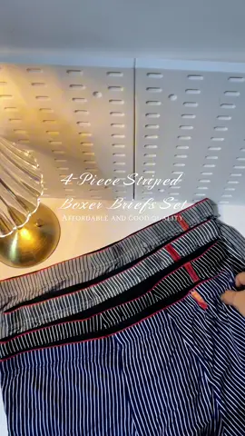 SPRUCC Men's 4-Piece Striped Boxer Briefs Set - Comfortable Breathable Fabric Classic Style Innerwear for Everyday Wear #boxer #boxerbrief #boxermurah #boxerformen #boxerviral #mensunderwear 