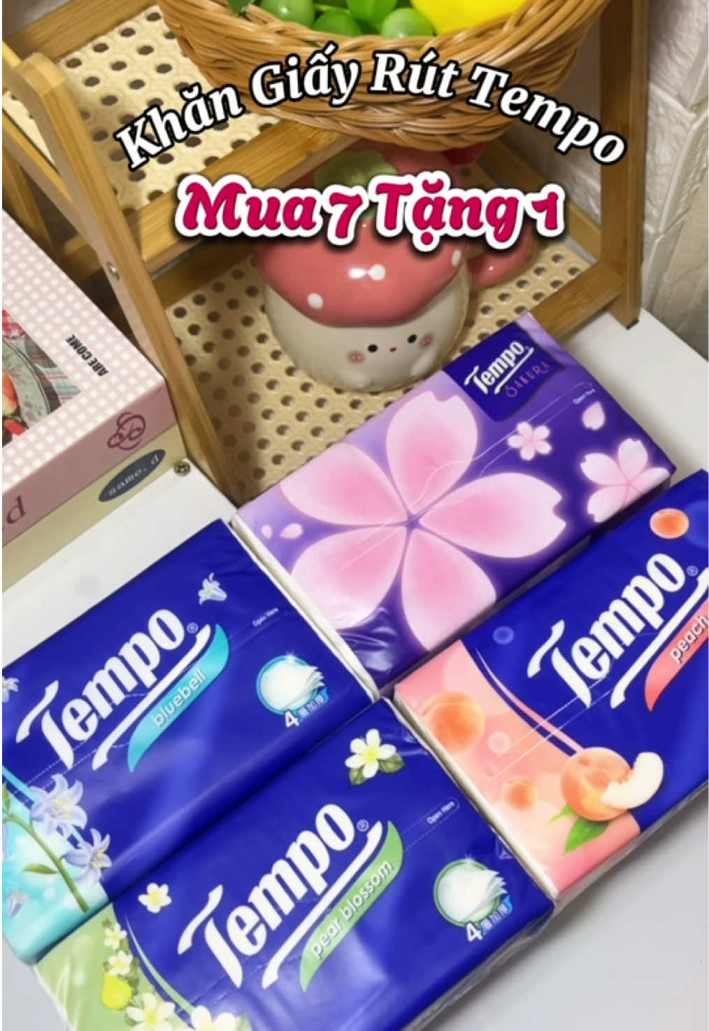 Khăn Giấy Rút 4 lớp Tempo nhiều mùi hương khác nhau đang có chương trình mua 7 gói tặng 1 luôn nè mọi người tham khảo thử nha #xuhuong #review #khangiay #khangiaytempo #khangiayrut 