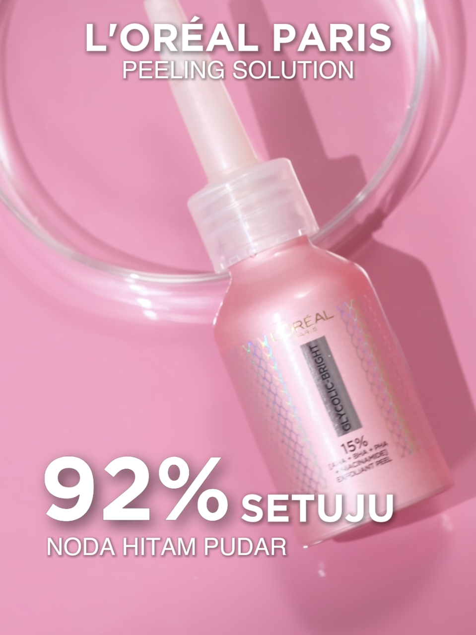 Glycolic-Bright Exfoliant Peel kasih hasil instan dan bikin kulit kamu kelihatan jauh lebih bersinar. ✨ #LorealParisID #LOrealParisGlycolicBrightPeelingSerum #skin #skincare 
