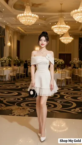 Đầm dự tiệc trễ vai dáng xoè #xuhướng #vayxinh #vayxinhmoingay #damdutiec #xuhuongtiktok 